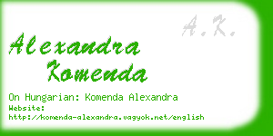 alexandra komenda business card